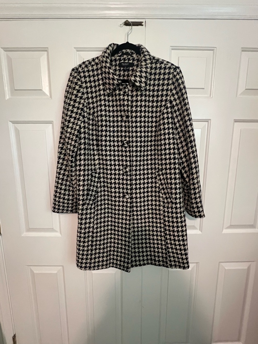 Kris Jenner Kollection Houndstooth Pattern Women's Coat - Wool Blend